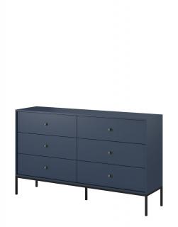 Komoda Mono granatowa z 6 szufladami (MKS154), do sypialni, wysoka