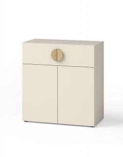 Komoda z szufladą Melo ME5, dwudrzwiowa, beżowa, cashmere