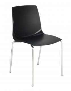 Krzesło Ari - czarne plastikowe na metalowych nóżkach, do poczekalni