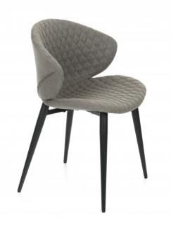 Krzesło Aster do jadalni, nowoczesne, grafitowe, z tapicerowanym siedziskiem i metalowymi nóżkami