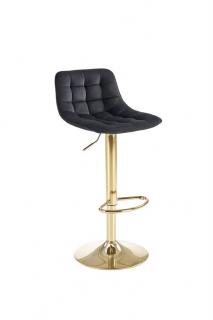 Krzesło barowe h120, hoker, tapicerowany, glamour, czarny