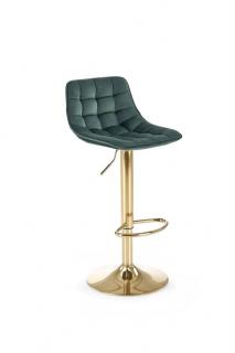 Krzesło barowe h120, hoker, tapicerowany, glamour, zielony