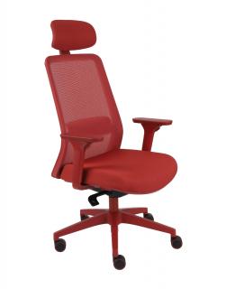 Krzesło biurowe Sven Red, obrotowe, czerwone z siatkowym oparciem