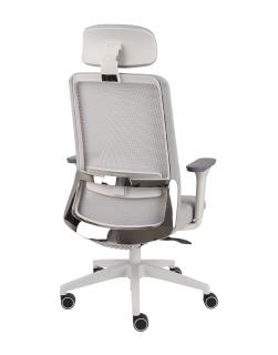 Krzesło biurowe Sven White, obrotowe biało-szare, do domu i biura