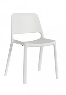 Krzesło Capri białe, plastikowe, łatwe w czyszczeniu, do ogrodu, pokoju dziecka
