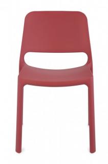 Krzesło Capri czerwone, plastikowe, łatwe w czyszczeniu, do ogrodu, pokoju dziecka