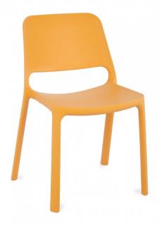Krzesło Capri pomarańczowe, plastikowe, łatwe w czyszczeniu, do ogrodu, pokoju dziecka