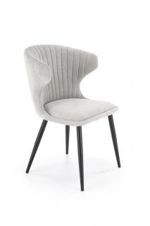 Krzesło do jadalni K496, tapicerowane, nowoczesne, szare
