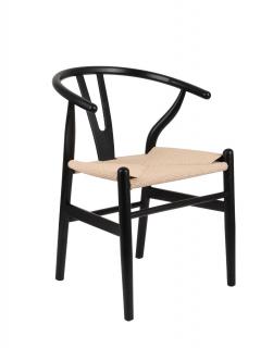 Krzesło drewniane Vero dark, czarne, retro, do jadalni