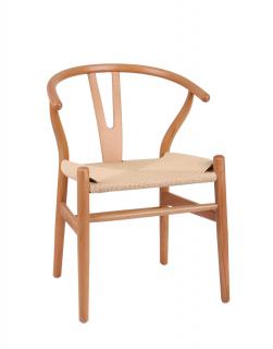 Krzesło drewniane Vero light, rattanowe, retro, do jadalni