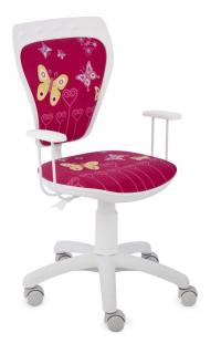 Krzesło dziecięce Ministyle White Butterfly do nauki przy biurku, różowe