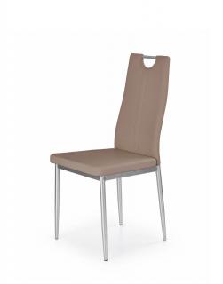 Krzesło K202, tapicerowane, eco skóra, cappuccino, do jadalni