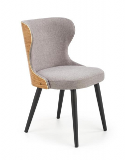 Krzesło K452, skandynawskie krzesło, krzesło z drewnianym oparciem - krzesło jadalniane i dekoracyjne, designerski wzór,