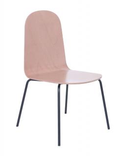 Krzesło Malmo steel wood, drewniane, na metalowych nóżkach, proste, w stylu skandynawskim