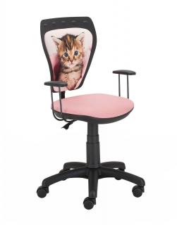 Krzesło Ministyle Black Kotek w kocu, różowe dla dziecka do biurka