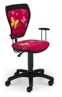 Krzesło Ministyle gtp Butterfly, różowe z motylami, czarno-różowe, dla dziecka