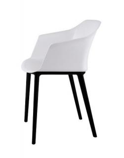 Krzesło Nado białe plastikowe do biura, domu i do ogrodu