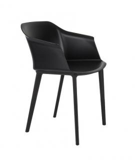 Krzesło Nado czarne plastikowe do biura, domu i do ogrodu