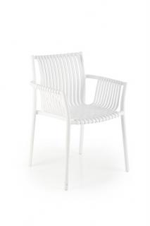 Krzesło ogrodowe K492, plastikowe, do ogrodu, na balkon, białe