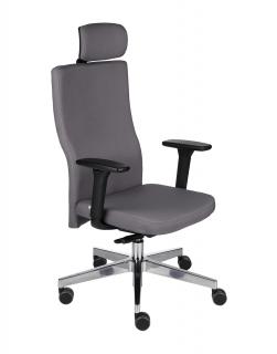 Krzesło Team Plus HD Chrome - fotel biurowy, tapicerowany, z zagłówkiem, wygodny