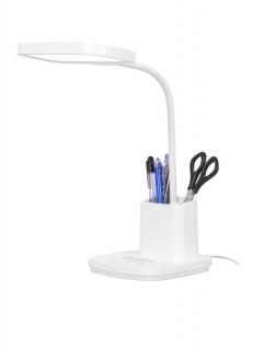 Lampa biurkowa LED z pojemnikiem TOLA biała K-BL1301, regulacja natężenia światła