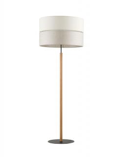 Lampa podłogowa Eco, stojąca, do czytania, boho, drewniana