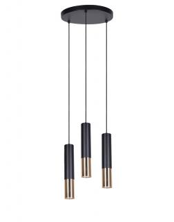 Lampa wisząca K-4872, elegancka, minimalistyczna, czarno-złota