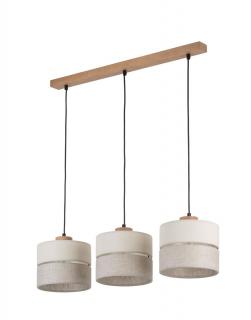 Lampa wisząca na listwie Eco380, nad stół, sufitowa, boho drewniana, do salonu