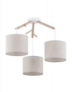 Lampa wisząca nad stół Albero Linen, sufitowa, boho drewniana, do salonu