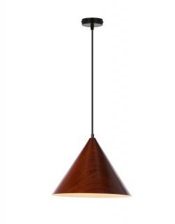 Lampa wisząca stożkowa Dunca 32 ciemny orzech, elegancka, drewno