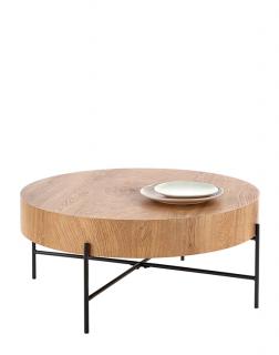 Ława Brooklyn, stolik loftowy z drewnianym blatem i metalowymi nogami