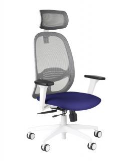 Limited Edition - Krzesło biurowe Nodi WS HD Grafit - biały stelaż, siatkowe oparcie, kolorowe siedzisko