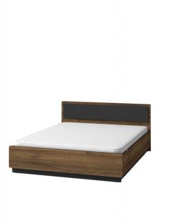 Łóżko do sypialni podwójne 160x200 cm PRESTIGO P13, ryflowane wezgłowie