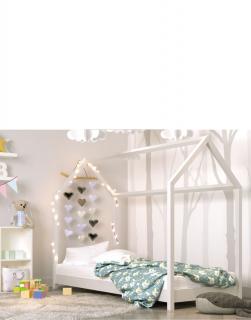 Łóżko domek Bella 160x80, dla dziecka, drewniane, białe