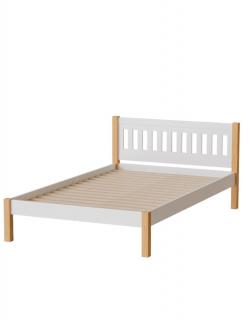 Łóżko drewniane GAJA 120x200 białe/czarne, ze stelażem, drewno sosonowe