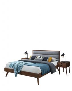 Łóżko Orlando 160x200, do spania, drewniany stelaż listewkowy, tapicerowany zagłówek, do sypialni