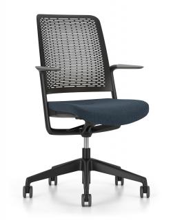 Obrotowe krzesło biurowe WithMe Black tapicerowane