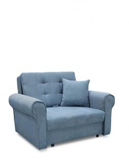 Rozkładana sofa jednoosobowa amerykanka z funkcją spania Bil I niebieska