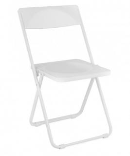 Składane krzesło Slim białe, minimalistyczne, niewielkie, konferencyjne, eventowe