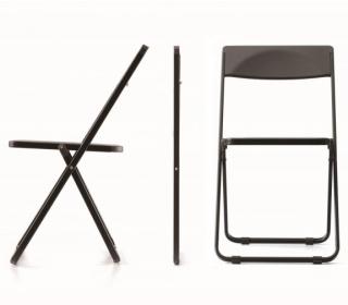 Składane krzesło Slim brązowe, minimalistyczne, niewielkie, konferencyjne, eventowe