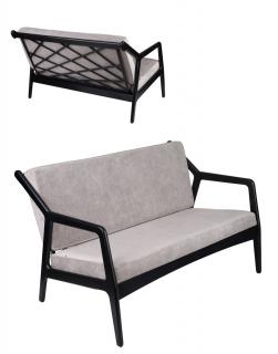 Sofa Retro, elegancka, wygodna, tapicerowana, drewniana, do salonu, na taras