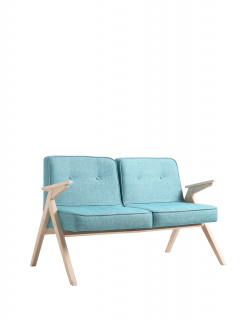 Sofa w stylu retro Vinc, nawiązująca do vintage. Imituje ławkę.