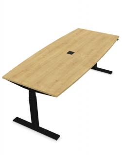 Stół konferencyjny z regulacją wysokości eModel 2.0 T-Leg M BR 200x90 cm, stół do sali konferencyjnej, regulowany, podnoszony