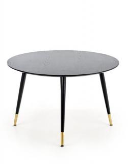 Stół okrągły Embos, czarny, glamour, drewniany