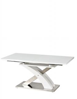 Stół rozkładany Sandor 2 biały ze szkłem hartowanym