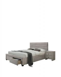 Sypialniane łóżko Kayleon z szufladami i pojemnikiem na pościel i koce. Duże łoże 160x200 cm.