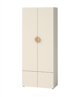 Szafa młodzieżowa ubraniowa 80 cm Melo ME1, szafa na ubrania, beżowa