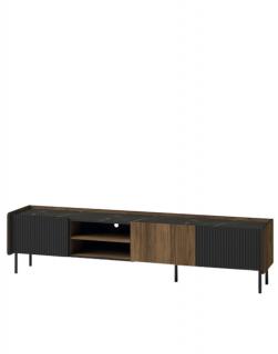Szafka RTV 200 cm PRESTIGO P8 na nóżkach, ryflowana, marmur