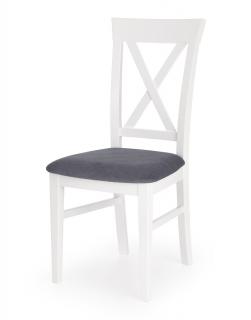 Tapicerowane krzesło drewniane Bergamo do jadalni, białe