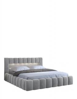 Tapicerowane łóżko Lamica marki Eltap, idealne do sypialni, w rozm. 160x200. Z dużym schowkiem na pościel i podnoszonym stelażem.